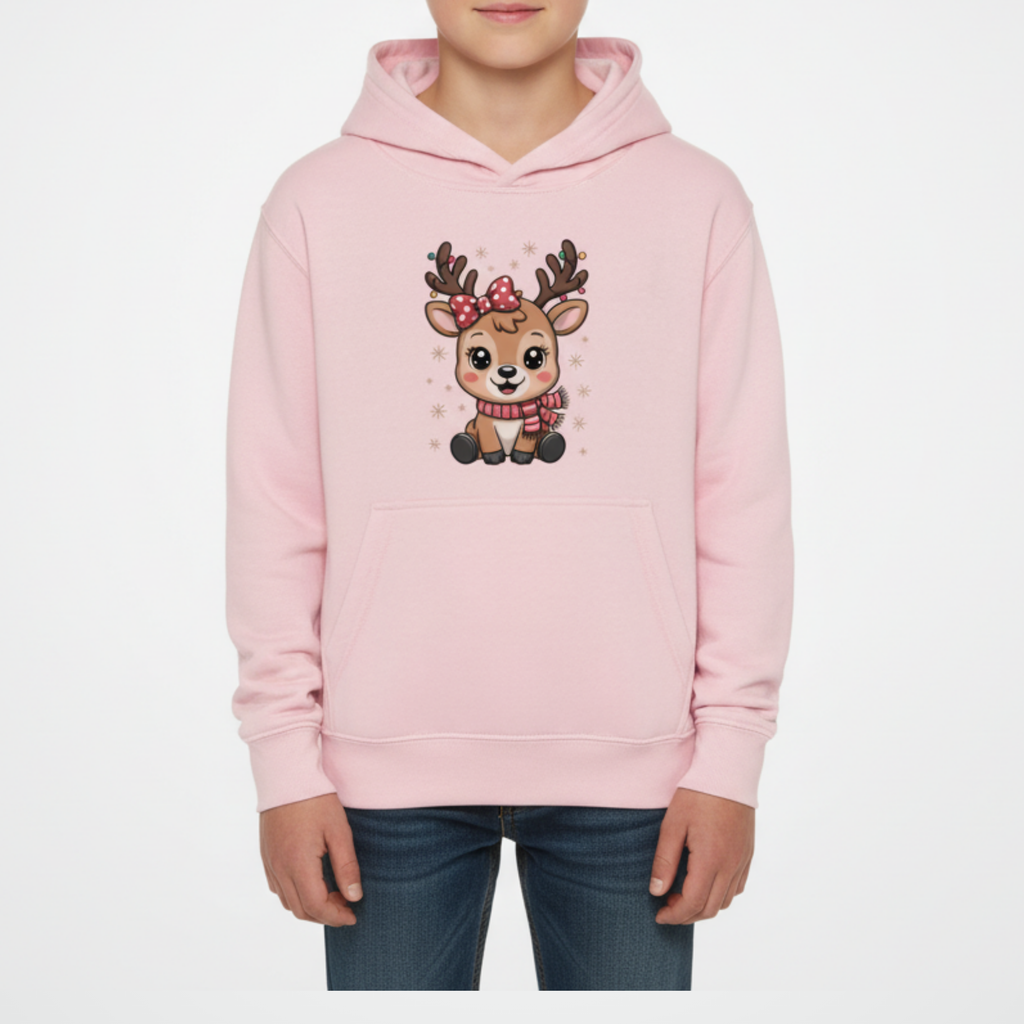 Cute Reindeer – Kinder Sweathoodie für Weihnachten mit Rentier-Print