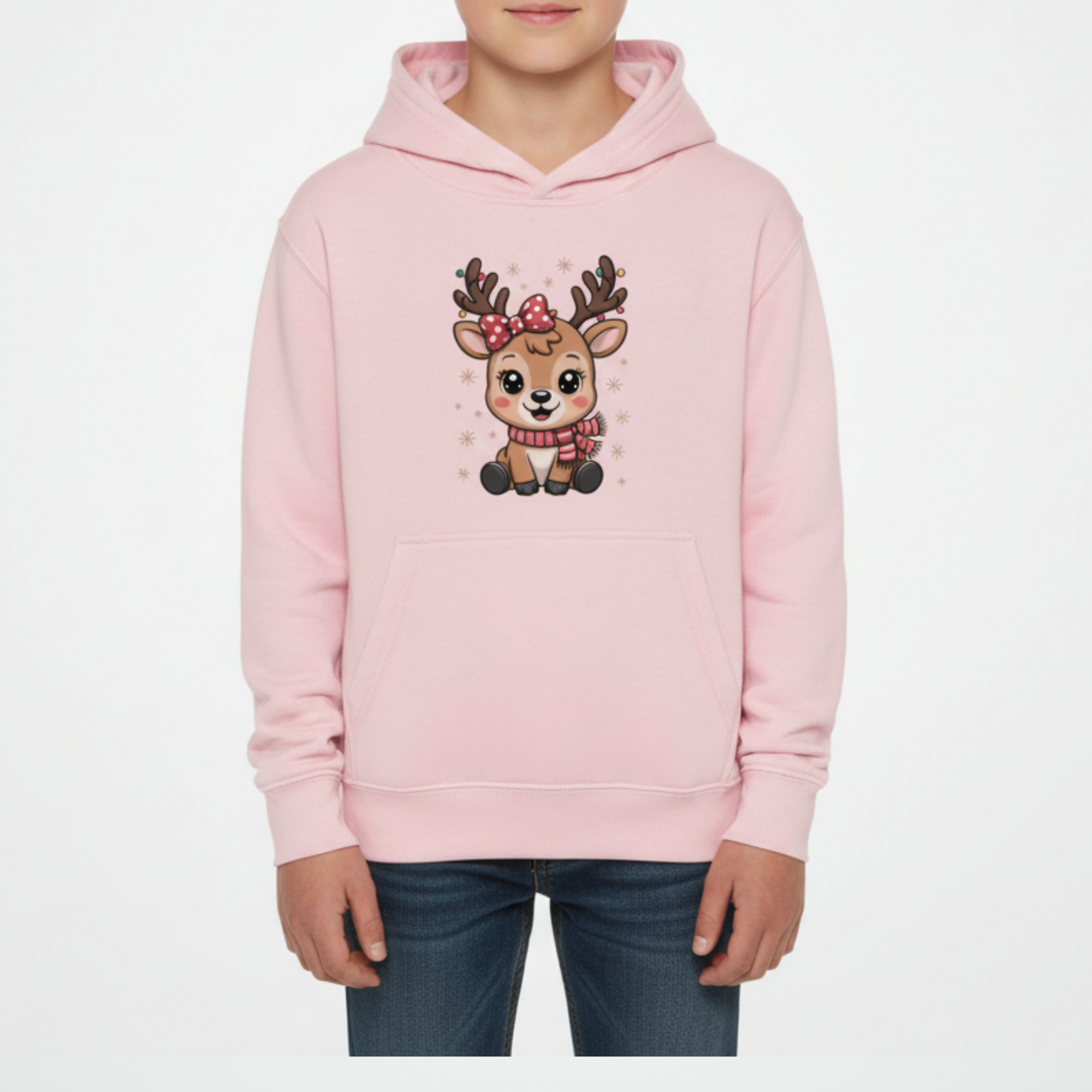 Cute Reindeer – Kinder Sweathoodie für Weihnachten mit Rentier-Print