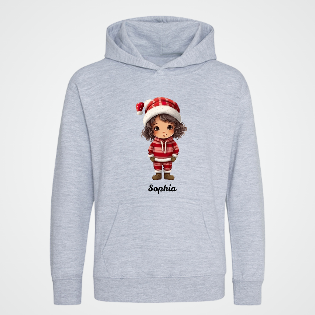 Sophia Christmas Girl – Personalisierbarer Kinder Hoodie (Bio & Warm)