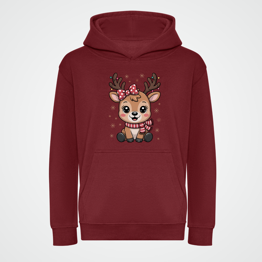 Cute Reindeer – Kinder Sweathoodie für Weihnachten mit Rentier-Print
