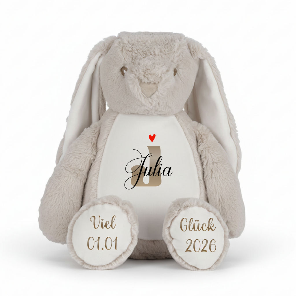Zippie Bunny mit Wunschname – Personalisiertes Baby Geschenk