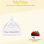 Baby mütze mit Namen Personalisiert babymütze – Knotenmütze für Neugeborene (0–9 Monate / 19 cm) aus Bio-Baumwolle| Geschenk zur Geburt | Für Mädchen & Jungen