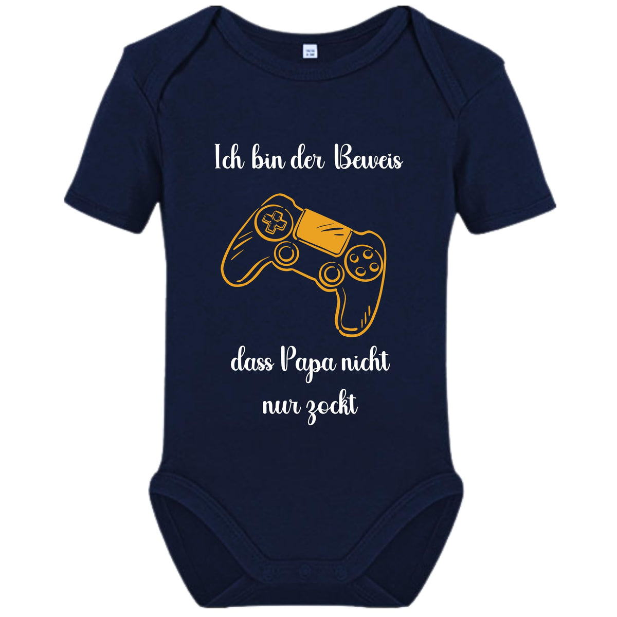 Baby Body Strampler, „Papa zockt“ – Personalisiertes Geschenk zur Geburt & Babyparty – Gamer-Geschenk für Neugeborene, 100% Baumwolle, Kurzarm,langarm