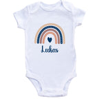 Baby Body personalisiert mit Name – Boho Regenbogen – Schwangerschaft& Baby Ankündigung–Geschenk zur Geburt,Folienveredelung ohne Tinte