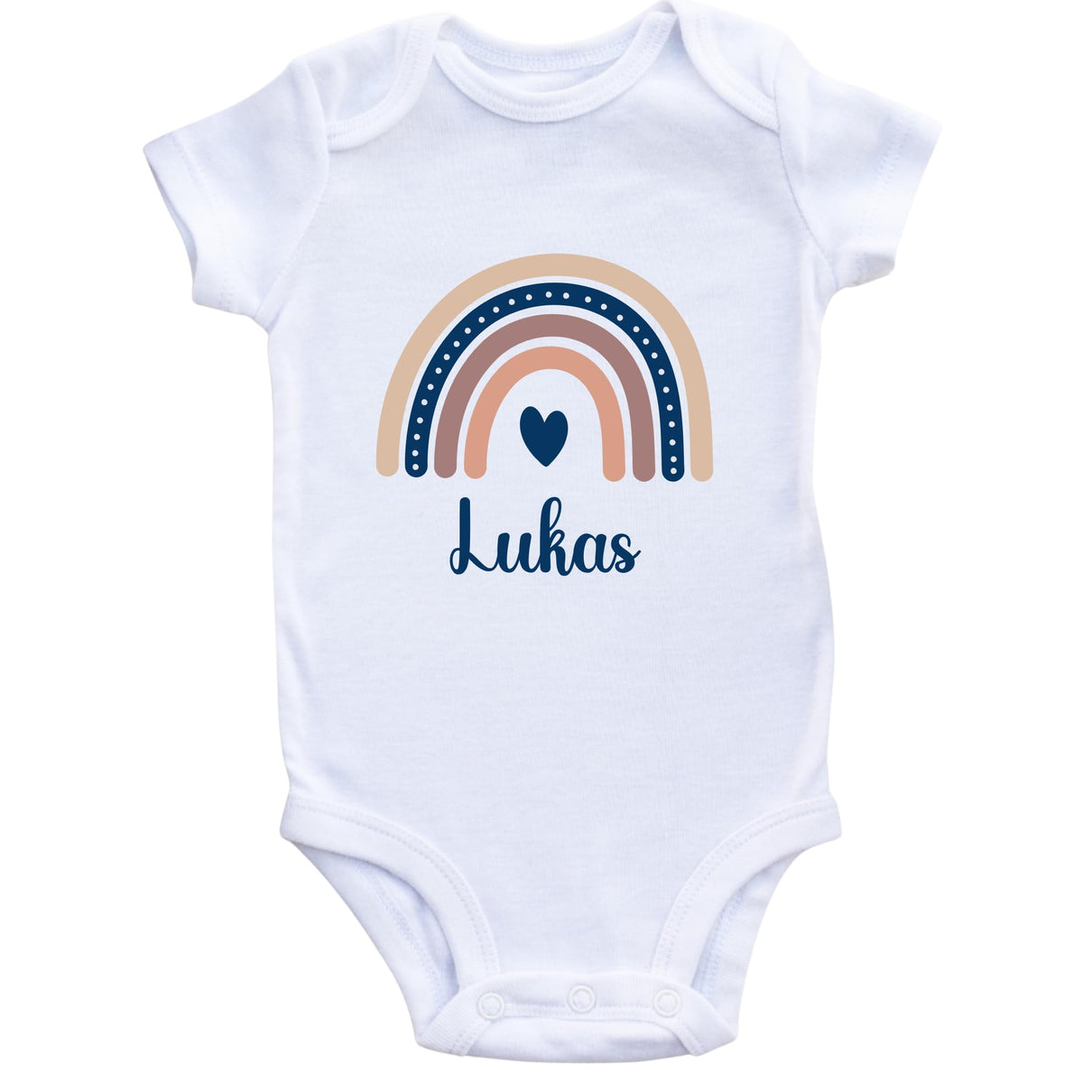 Baby Body personalisiert mit Name – Boho Regenbogen – Schwangerschaft& Baby Ankündigung–Geschenk zur Geburt,Folienveredelung ohne Tinte