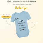 Baby Body – Schwangerschaftsverkündung Strampler – Mama, Papa, Oma & Opa- sprüchen – Kurzarm bio Baumwolle Unisex - Geschenk zur Geburt & Baby Ankündigung neugeborene Geschenk (50-56)