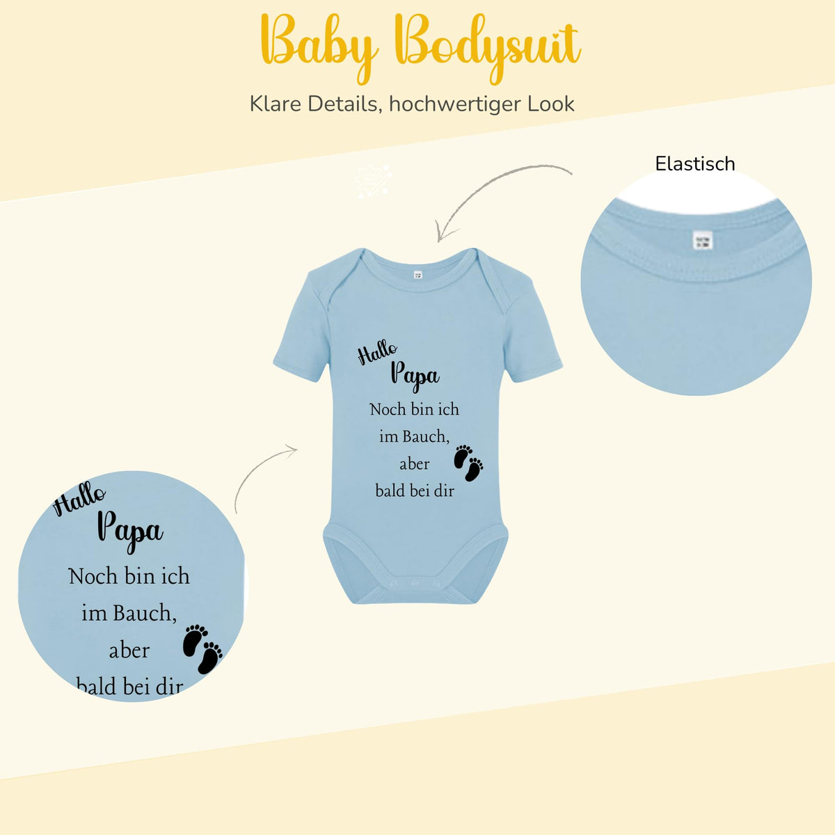 Baby Body – Schwangerschaftsverkündung Strampler – Mama, Papa, Oma & Opa- sprüchen – Kurzarm bio Baumwolle Unisex - Geschenk zur Geburt & Baby Ankündigung neugeborene Geschenk (50-56)