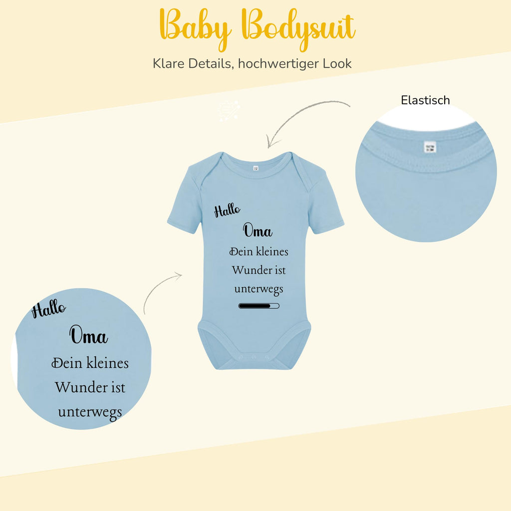 Baby Body – Schwangerschaftsverkündung Strampler – Mama, Papa, Oma & Opa- sprüchen – Kurzarm bio Baumwolle Unisex - Geschenk zur Geburt & Baby Ankündigung neugeborene Geschenk (50-56)