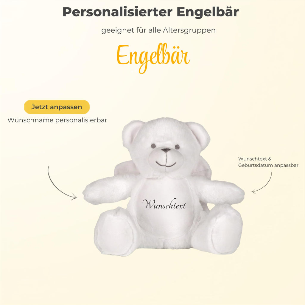 Personalisiertes Kuscheltier Teddybär mit Wunschtext – Rosa – Geschenk zur Geburt, Babyparty & Taufe – EN71 Geprüftes Plüschtier ab 0 Monaten
