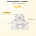 Personalisiertes Kuscheltier Teddybär mit Wunschtext – Rosa – Geschenk zur Geburt, Babyparty & Taufe – EN71 Geprüftes Plüschtier ab 0 Monaten