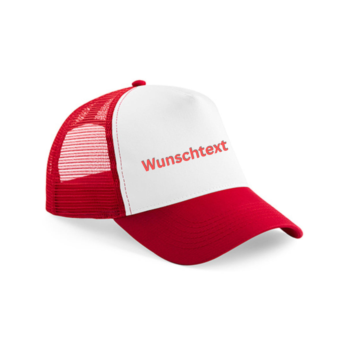 Personalisierte Kinder Trucker Cap mit Wunschname – 5-Panel Baumwoll-Mütze mit Netz & Retro Snapback (ca. 52–56 cm)