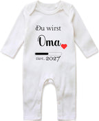 Baby Strampler Body Du wirst Oma & Mein erster Winter | Schwangerschaft verkünden Geschenk Großeltern | Bio-Baumwolle (Kurzarm, Langarm, Strampler)