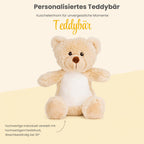 Personalisiertes Kuscheltier Teddybär mit Wunschtext – Rosa – Geschenk zur Geburt, Babyparty & Taufe – EN71 Geprüftes Plüschtier ab 0 Monaten