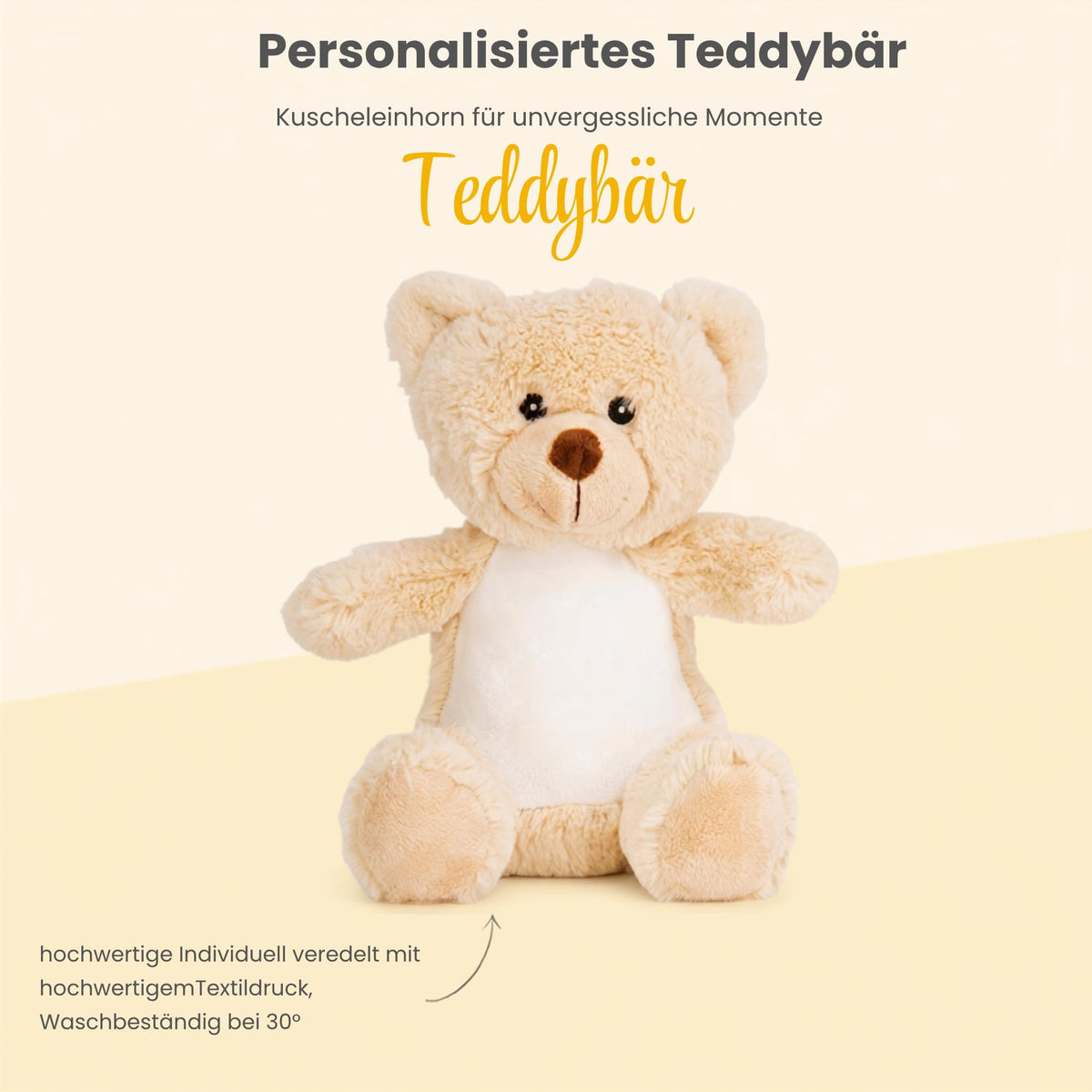 Personalisiertes Kuscheltier Teddybär mit Wunschtext – Rosa – Geschenk zur Geburt, Babyparty & Taufe – EN71 Geprüftes Plüschtier ab 0 Monaten