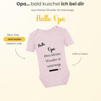 Baby Body – Schwangerschaftsverkündung Strampler – Mama, Papa, Oma & Opa- sprüchen – Kurzarm bio Baumwolle Unisex - Geschenk zur Geburt & Baby Ankündigung neugeborene Geschenk (50-56)