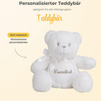 Personalisiertes Kuscheltier Teddybär mit Wunschtext – Rosa – Geschenk zur Geburt, Babyparty & Taufe – EN71 Geprüftes Plüschtier ab 0 Monaten
