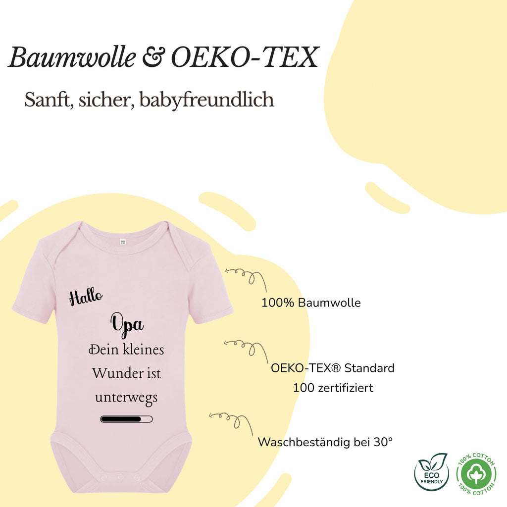 Baby Body – Schwangerschaftsverkündung Strampler – Mama, Papa, Oma & Opa- sprüchen – Kurzarm bio Baumwolle Unisex - Geschenk zur Geburt & Baby Ankündigung neugeborene Geschenk (50-56)