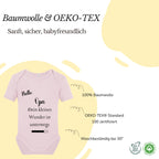Baby Body – Schwangerschaftsverkündung Strampler – Mama, Papa, Oma & Opa- sprüchen – Kurzarm bio Baumwolle Unisex - Geschenk zur Geburt & Baby Ankündigung neugeborene Geschenk (50-56)