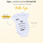 Baby Body – Schwangerschaftsverkündung Strampler – Mama, Papa, Oma & Opa- sprüchen – Kurzarm bio Baumwolle Unisex - Geschenk zur Geburt & Baby Ankündigung neugeborene Geschenk (50-56)