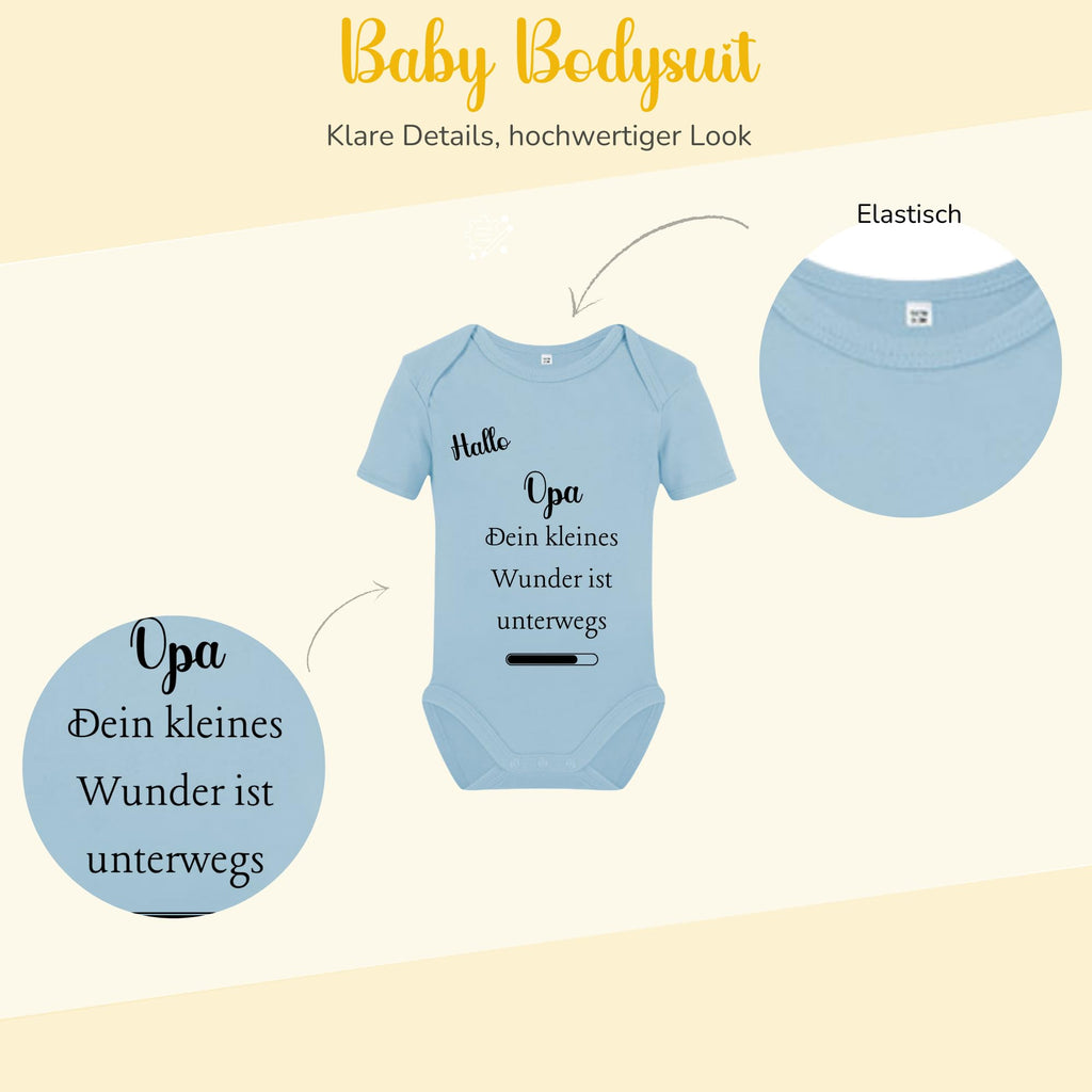 Baby Body – Schwangerschaftsverkündung Strampler – Mama, Papa, Oma & Opa- sprüchen – Kurzarm bio Baumwolle Unisex - Geschenk zur Geburt & Baby Ankündigung neugeborene Geschenk (50-56)