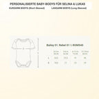 Baby Body personalisiert mit Name – Boho Regenbogen – Schwangerschaft& Baby Ankündigung–Geschenk zur Geburt,Folienveredelung ohne Tinte