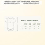 Baby Body personalisiert mit Name – Boho Regenbogen – Schwangerschaft& Baby Ankündigung–Geschenk zur Geburt,Folienveredelung ohne Tinte