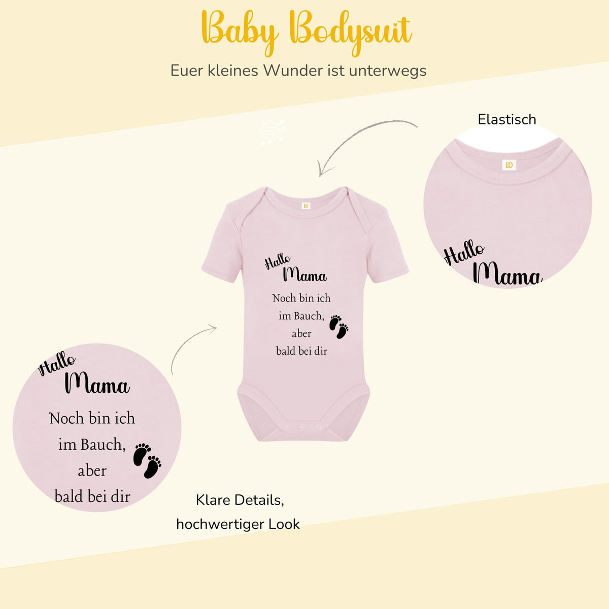 Baby Body – Schwangerschaftsverkündung Strampler – Mama, Papa, Oma & Opa- sprüchen – Kurzarm bio Baumwolle Unisex - Geschenk zur Geburt & Baby Ankündigung neugeborene Geschenk (50-56)