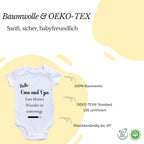 Baby Body – Schwangerschaftsverkündung Strampler – Mama, Papa, Oma & Opa- sprüchen – Kurzarm bio Baumwolle Unisex - Geschenk zur Geburt & Baby Ankündigung neugeborene Geschenk (50-56)