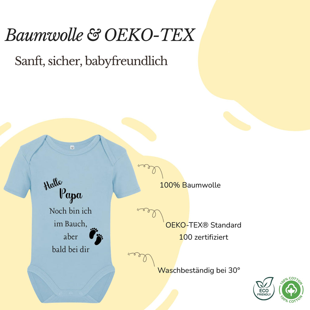 Baby Body – Schwangerschaftsverkündung Strampler – Mama, Papa, Oma & Opa- sprüchen – Kurzarm bio Baumwolle Unisex - Geschenk zur Geburt & Baby Ankündigung neugeborene Geschenk (50-56)