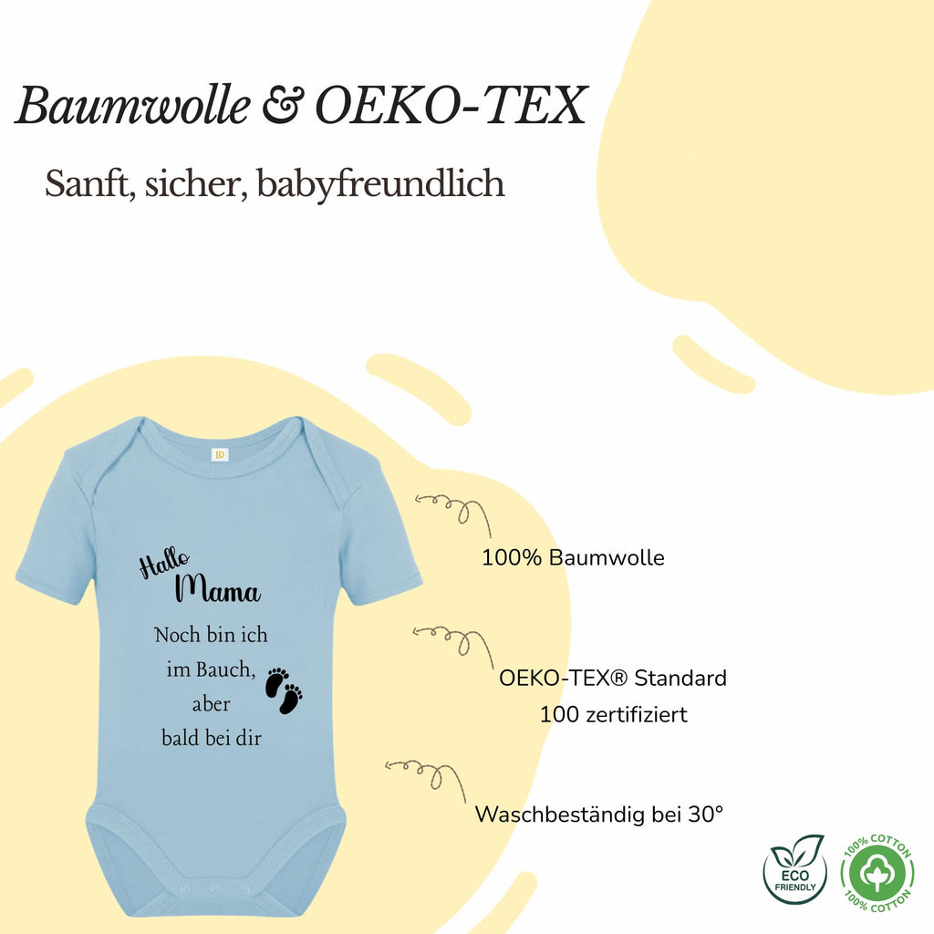 Baby Body – Schwangerschaftsverkündung Strampler – Mama, Papa, Oma & Opa- sprüchen – Kurzarm bio Baumwolle Unisex - Geschenk zur Geburt & Baby Ankündigung neugeborene Geschenk (50-56)
