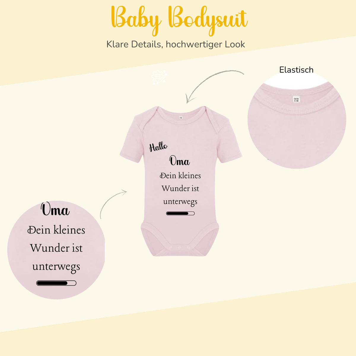 Baby Body – Schwangerschaftsverkündung Strampler – Mama, Papa, Oma & Opa- sprüchen – Kurzarm bio Baumwolle Unisex - Geschenk zur Geburt & Baby Ankündigung neugeborene Geschenk (50-56)