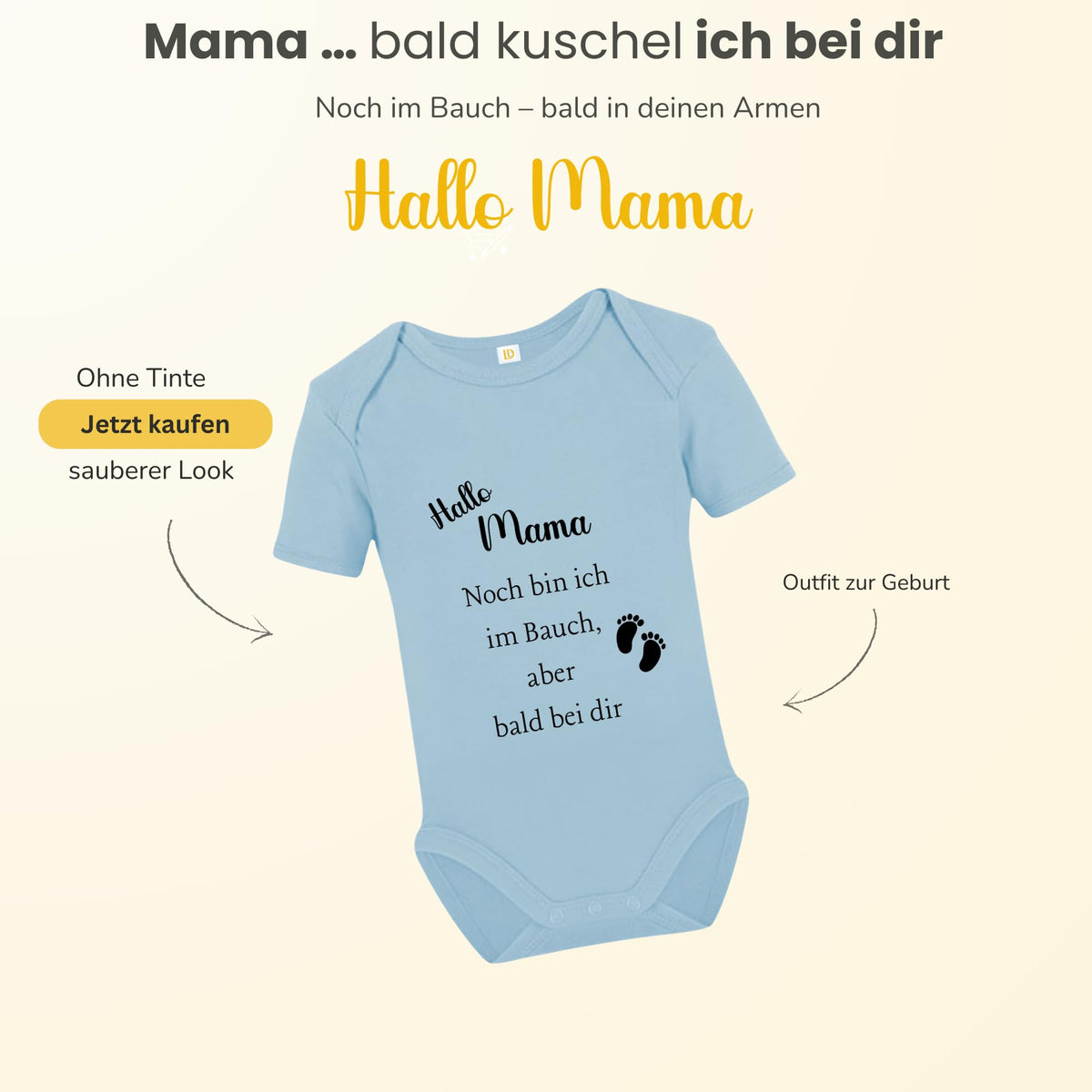 Baby Body – Schwangerschaftsverkündung Strampler – Mama, Papa, Oma & Opa- sprüchen – Kurzarm bio Baumwolle Unisex - Geschenk zur Geburt & Baby Ankündigung neugeborene Geschenk (50-56)
