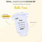 Baby Body – Schwangerschaftsverkündung Strampler – Mama, Papa, Oma & Opa- sprüchen – Kurzarm bio Baumwolle Unisex - Geschenk zur Geburt & Baby Ankündigung neugeborene Geschenk (50-56)