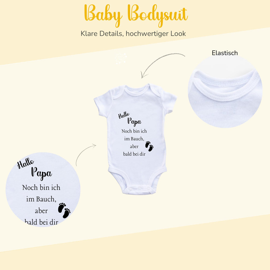 Baby Body – Schwangerschaftsverkündung Strampler – Mama, Papa, Oma & Opa- sprüchen – Kurzarm bio Baumwolle Unisex - Geschenk zur Geburt & Baby Ankündigung neugeborene Geschenk (50-56)