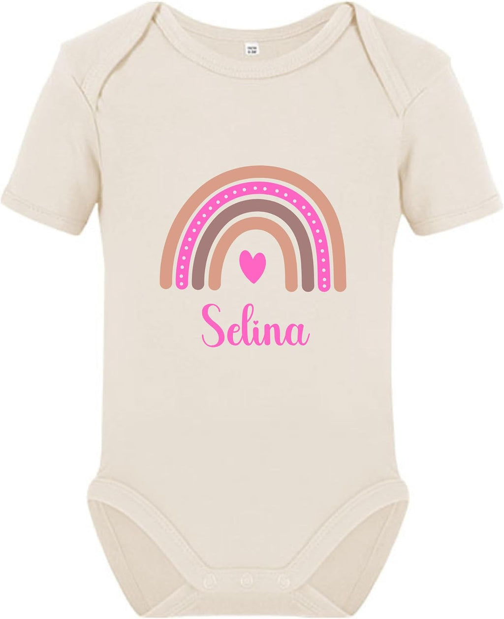 Baby Body personalisiert mit Name – Boho Regenbogen – Schwangerschaft& Baby Ankündigung–Geschenk zur Geburt,Folienveredelung ohne Tinte
