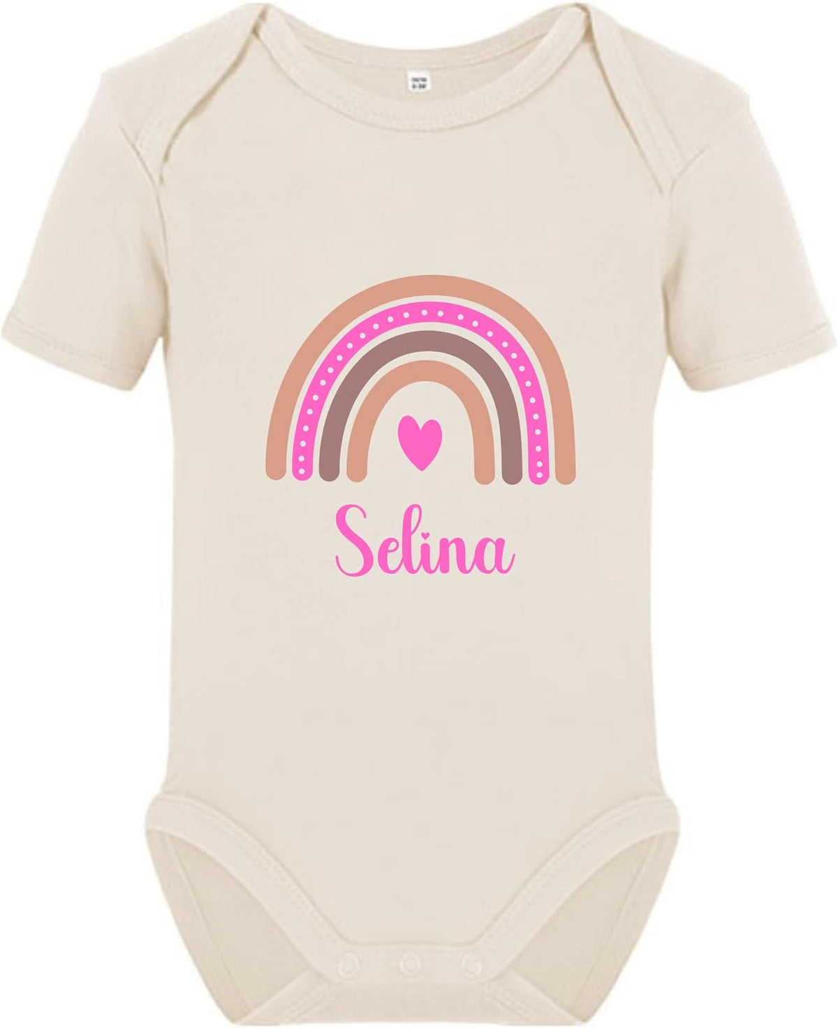 Baby Body personalisiert mit Name – Boho Regenbogen – Schwangerschaft& Baby Ankündigung–Geschenk zur Geburt,Folienveredelung ohne Tinte