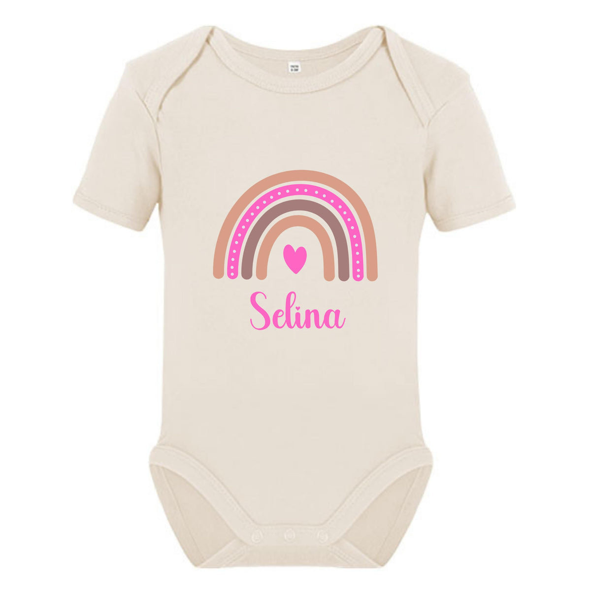 Baby Body personalisiert mit Name – Boho Regenbogen – Schwangerschaft& Baby Ankündigung–Geschenk zur Geburt,Folienveredelung ohne Tinte
