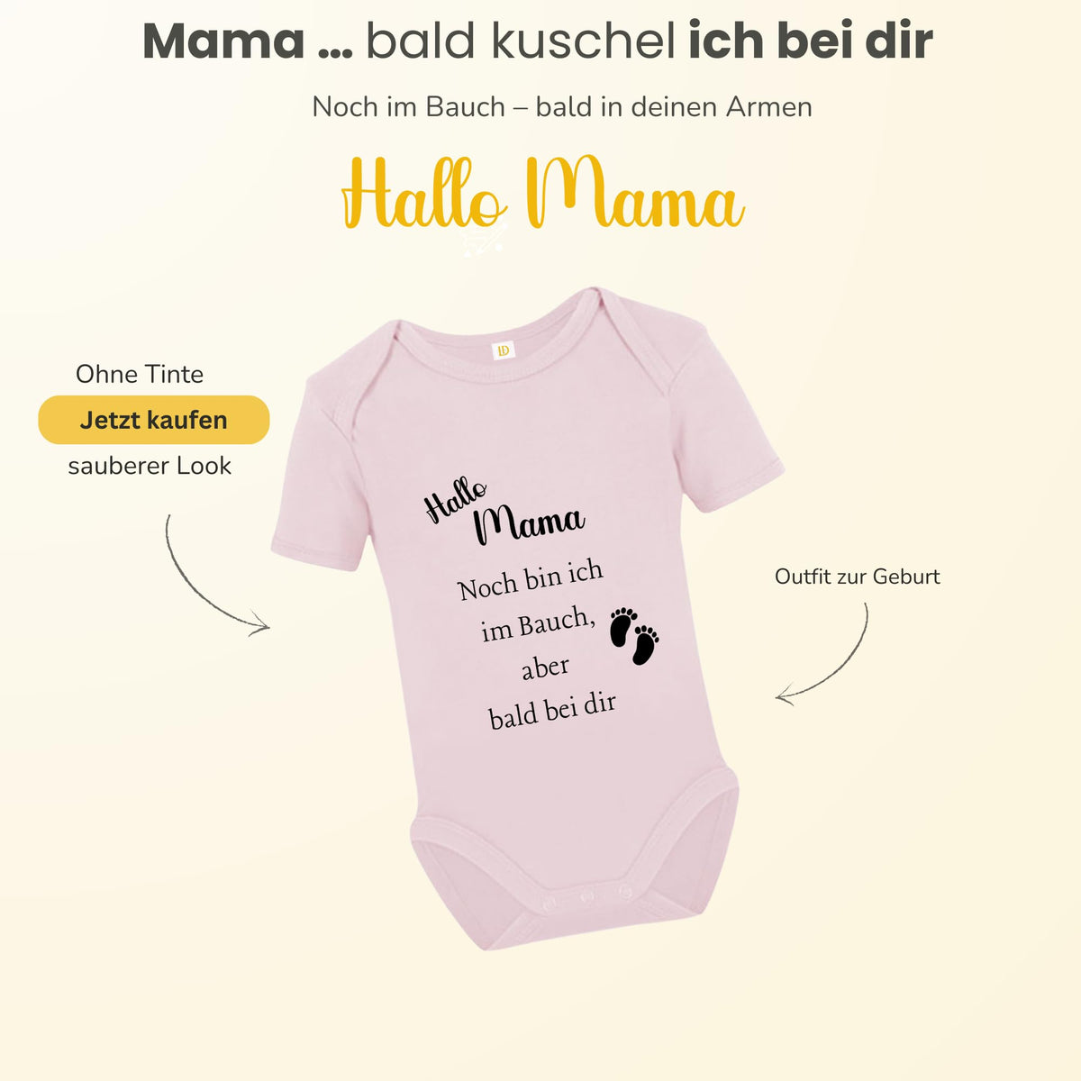 Baby Body – Schwangerschaftsverkündung Strampler – Mama, Papa, Oma & Opa- sprüchen – Kurzarm bio Baumwolle Unisex - Geschenk zur Geburt & Baby Ankündigung neugeborene Geschenk (50-56)