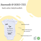 Baby Body – Schwangerschaftsverkündung Strampler – Mama, Papa, Oma & Opa- sprüchen – Kurzarm bio Baumwolle Unisex - Geschenk zur Geburt & Baby Ankündigung neugeborene Geschenk (50-56)
