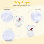 Baby body Strampler selbst gestalten personalisiert mit Namen – 3D Puff Herz aus Bio-Baumwolle –Geschenk zur Geburt, Babyshower & Taufe, Unisex