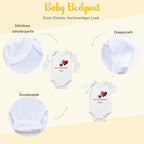 Baby body Strampler selbst gestalten personalisiert mit Namen – 3D Puff Herz aus Bio-Baumwolle –Geschenk zur Geburt, Babyshower & Taufe, Unisex