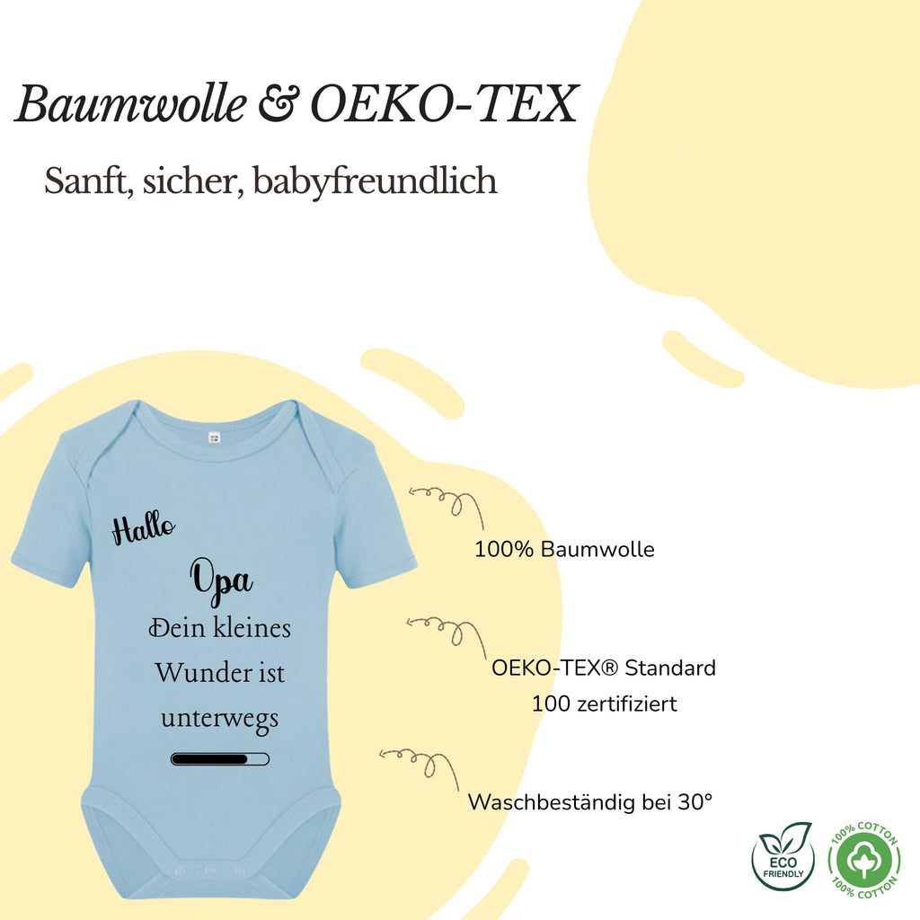 Baby Body – Schwangerschaftsverkündung Strampler – Mama, Papa, Oma & Opa- sprüchen – Kurzarm bio Baumwolle Unisex - Geschenk zur Geburt & Baby Ankündigung neugeborene Geschenk (50-56)