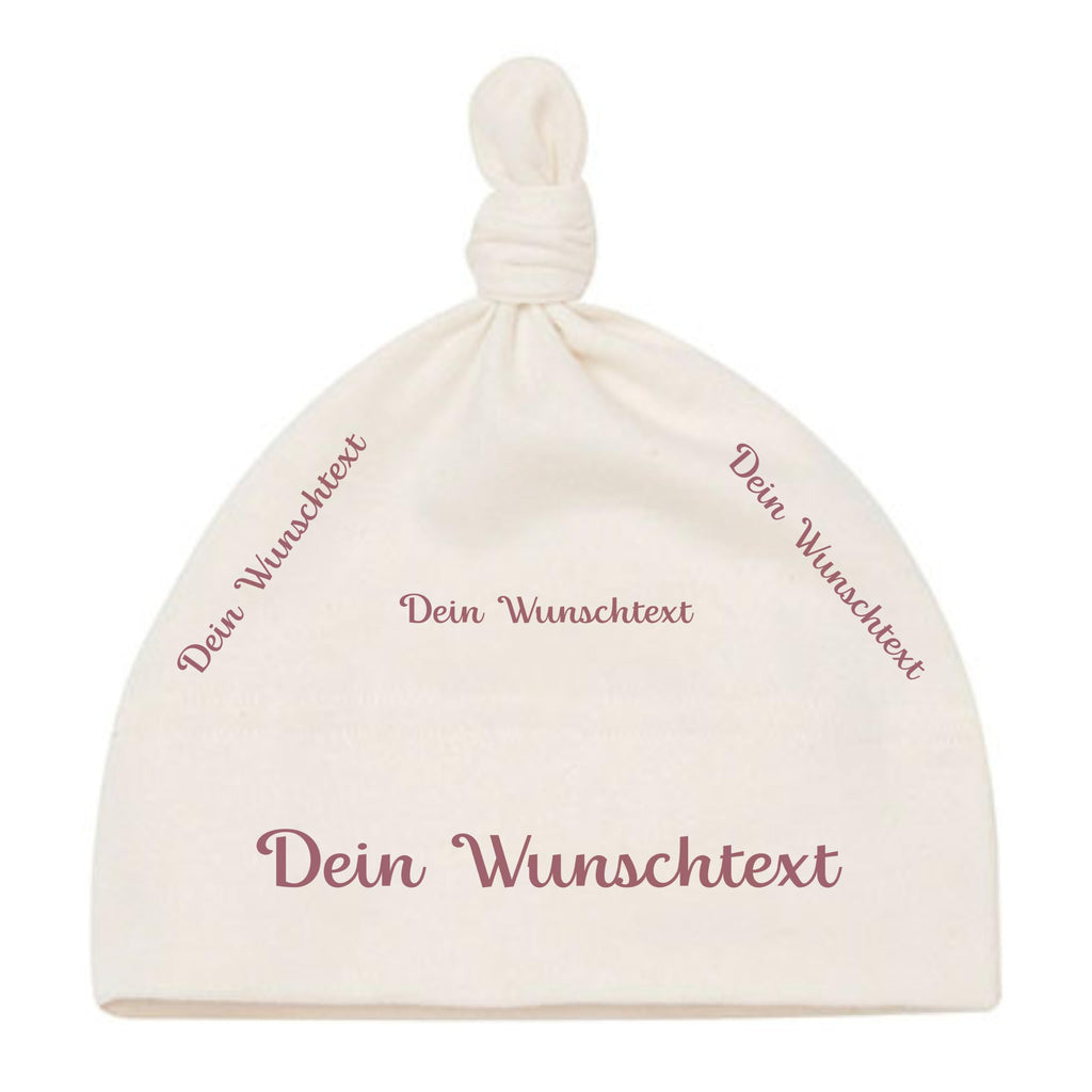 Baby mütze mit Namen Personalisiert babymütze – Knotenmütze für Neugeborene (0–9 Monate / 19 cm) aus Bio-Baumwolle| Geschenk zur Geburt | Für Mädchen & Jungen