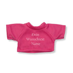 Personalisiertes Kuscheltier Teddybär mit bedrucktem Mini-T-Shirt – Eigenes Foto (nur weißes Shirt) oder Wunschtext – TÜV & EN 71 geprüft, Geschenk Geburt & Taufe (Weiß, S (ca. 18/26 cm))