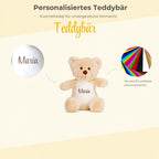 Personalisiertes Kuscheltier Teddybär mit Wunschtext – Rosa – Geschenk zur Geburt, Babyparty & Taufe – EN71 Geprüftes Plüschtier ab 0 Monaten