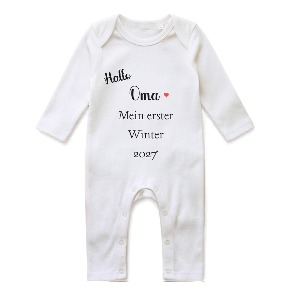Baby Strampler Body Du wirst Oma & Mein erster Winter | Schwangerschaft verkünden Geschenk Großeltern | Bio-Baumwolle (Kurzarm, Langarm, Strampler)