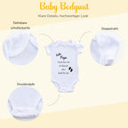 Baby Body – Schwangerschaftsverkündung Strampler – Mama, Papa, Oma & Opa- sprüchen – Kurzarm bio Baumwolle Unisex - Geschenk zur Geburt & Baby Ankündigung neugeborene Geschenk (50-56)