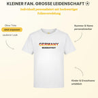 Personalisiertes Kinder Deutschland Fußball T-Shirt mit Name & Nummer – Fan Shirt Jungen MädchenFanTrikot – Folienveredelung