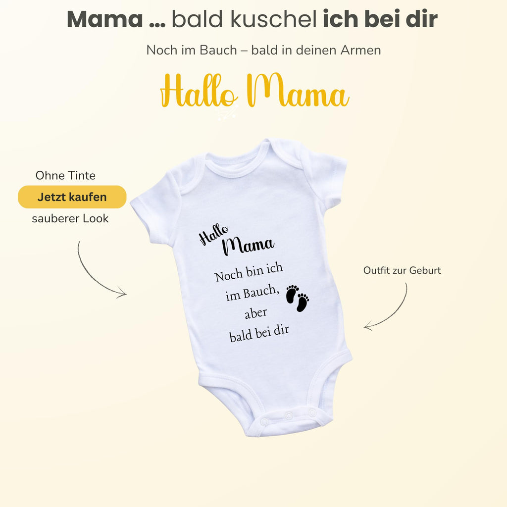 Baby Body – Schwangerschaftsverkündung Strampler – Mama, Papa, Oma & Opa- sprüchen – Kurzarm bio Baumwolle Unisex - Geschenk zur Geburt & Baby Ankündigung neugeborene Geschenk (50-56)
