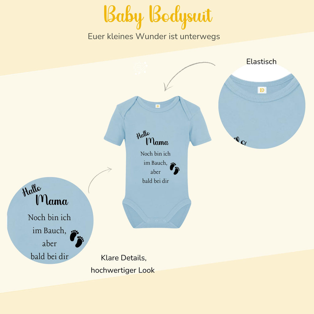 Baby Body – Schwangerschaftsverkündung Strampler – Mama, Papa, Oma & Opa- sprüchen – Kurzarm bio Baumwolle Unisex - Geschenk zur Geburt & Baby Ankündigung neugeborene Geschenk (50-56)